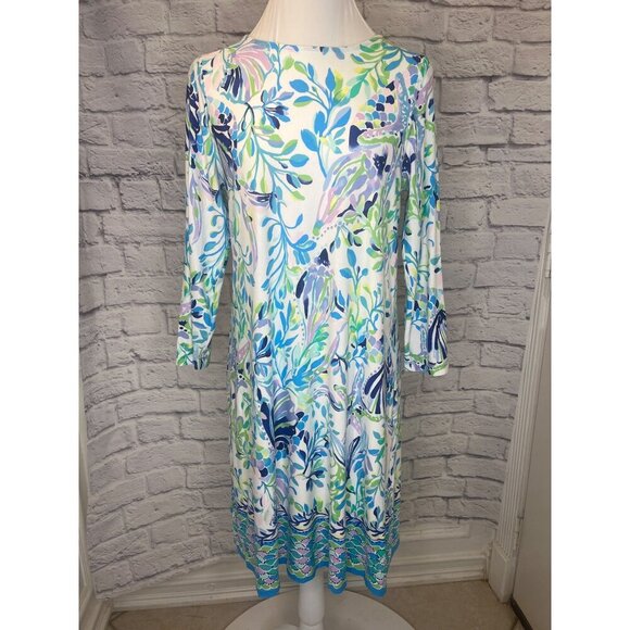 Lilly Pulitzer Ophelia Resort White Shell Beach Knit Dress Ladies Size Large - Picture 2 of 9
